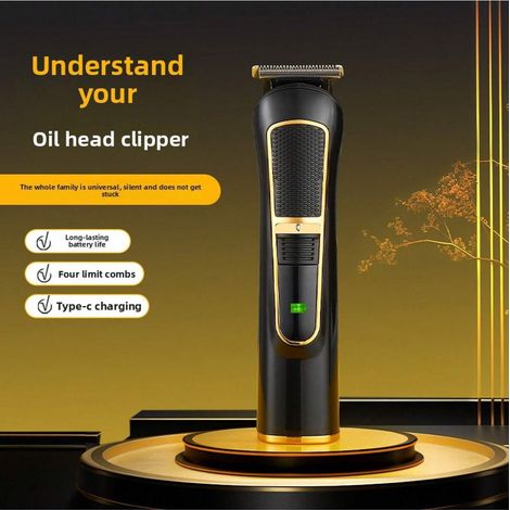 Tondeuse à cheveux électrique à lame tranchante, silencieuse et à charge rapide, idéale pour un usage domestique. Tête de coupe huilée. (1/5)