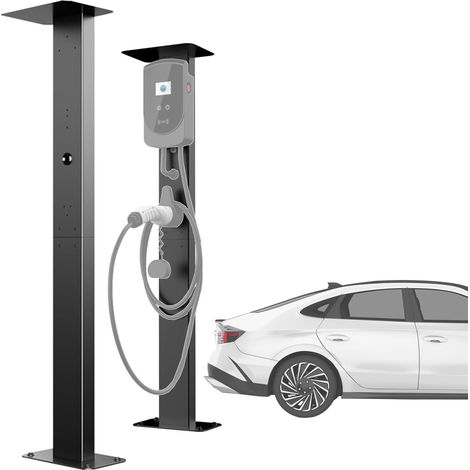 Support universel pour borne de recharge Wallbox pour véhicules électriques, en alliage d'aluminium avec toit, pour la protection contre les intempéries de la borne de recharge Wallbox (bornes de rech (1/5)