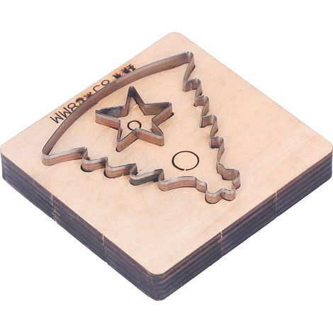 Empreinte de découpe cuir sapin de Noël 11x10.5x2.3cm acier allié outil couper cuir pour bricolage (1/5)
