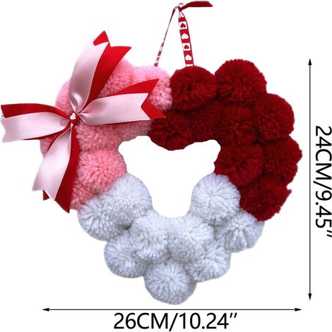 Guirlande De Cœurs En Feutre - Boules Fuzzy 11 Pouces - Décoration Intérieure Et Extérieure Pour Saint-Valentin Anniversaire Fiançailles - Lot De 20 Pièces (1/5)