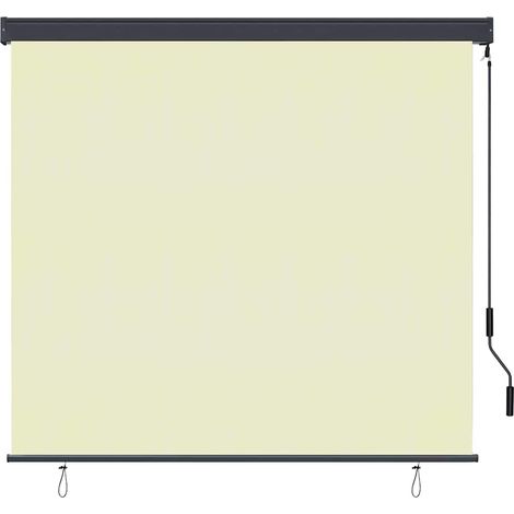 Store enrouleur Rayé Crème 180 x 250 cm Tissu et Aluminium