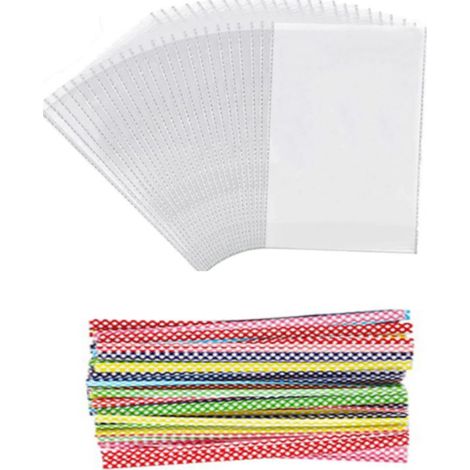 Sachet Cellophane - 23 x 15 cm - Transparent - Fermeture Par Liens Torsadés - Pour Bonbons Chocolats Et Gâteaux - Lot De 100 Pièces (1/5)
