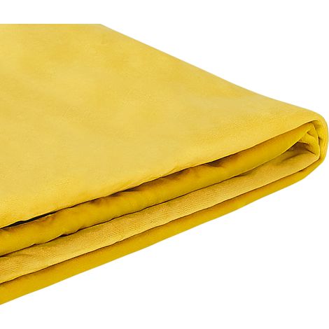 Funda reemplazable en terciopelo amarillo para cama 180 x 200 cm desmontable lavable Fitou (1/5)