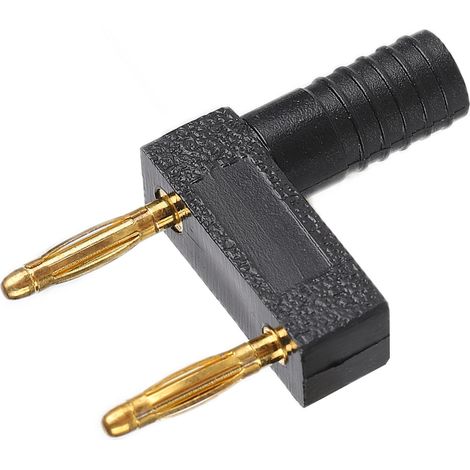 10 pièces fiches banane U52 2mm double rangée court-circuit connecteur câble DIY pas de 10mm noir (1/5)