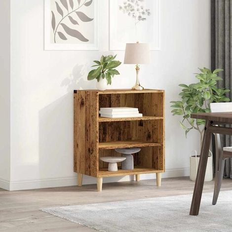 Buffet de Cuisine 57x35x75 cm, Meuble Rangement avec Étagères et Portes, Desserte en Bois d'Ingénierie Style Rustique pour Salon ou Salle à Manger, Couleur Vieux Bois (1/5)