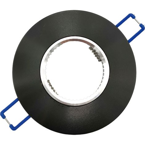 Portafaretto Tondo Nero fisso da incasso soffitto cartongesso per lampadine led GU10 MR16 (1/4)