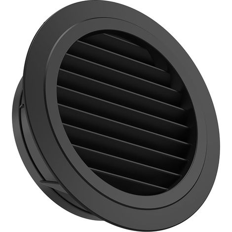150mm Black Air Vent Grille with Mosquito Net Round Air Vent 150mm for Bathroom, Toilet, Kitchen, Garage, Ceiling or Wall Mounting (1/5)