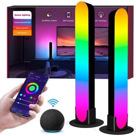 Smart LED Bar, 2 Piece WiFi RGB Game Light, Works with Alexa and Google Assistant, Game Light Syncs with Music, For Games, Movies, PC, TV, Bedroom (1/5)