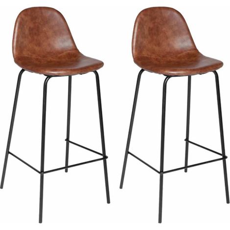 Lot de 2 Chaises de Bar "Vladi" 95cm Marron (1/3)