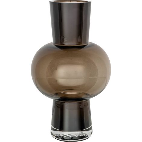 Vase en verre brun fumé sculptural - brun fumé (1/4)