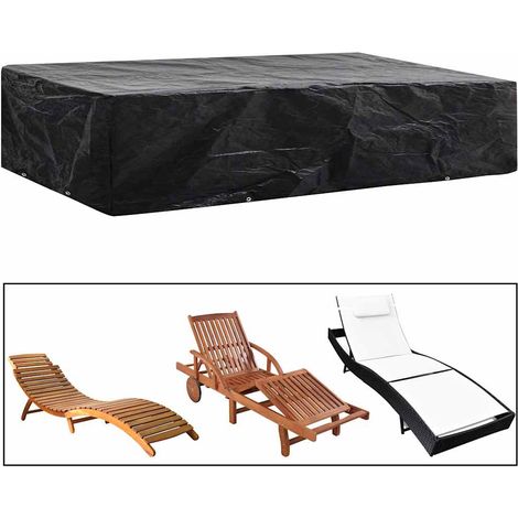 Gartenliege-Abdeckung 8 Ösen 218x77x55 cm