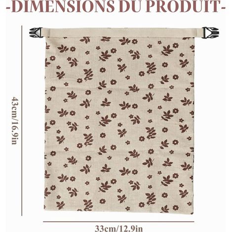Sac À Pain Réutilisable En Coton Et Cire D Abeille (43x33cm) – Sac de Conservation Naturel en Coton pour Baguette et Pain Fait Maison Maintient la Fraîcheur, Écologique, Fermeture à Pression (1/5)