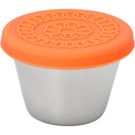 Petit Récipient en Acier Inoxydable 70ml Anti-Fuite, Compatible Lave-vaisselle, avec Couvercle Orange pour Huiles Essentielles (1/5)