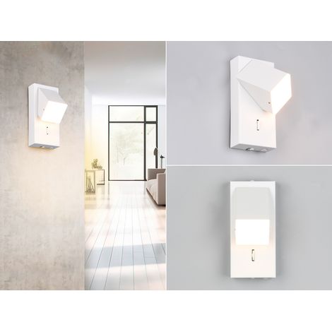 LED Innen Wandleuchte RAGLAN schwenkbar mit Schalter Weiß, Höhe 15cm