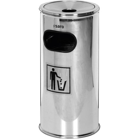 Corbeille à papier/Cendrier REMCO - 18L - Acier inoxydable - Saro