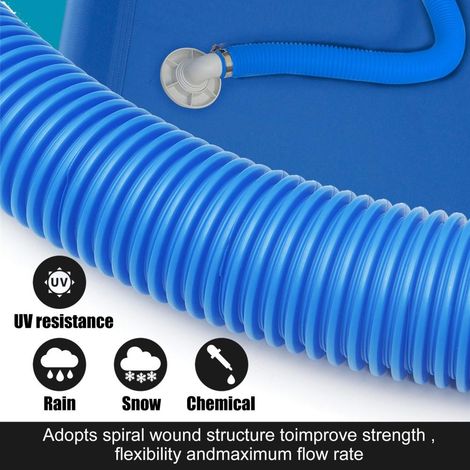 Tuyau de remplacement pour pompe de piscine avec colliers de serrage, compatible filtres 300GPH et 330GPH, flexible et robuste, lot complet pour système de filtration. (1/5)