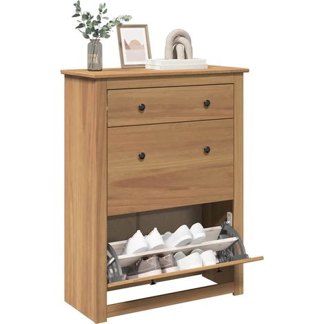 Schuhschrank PANAMA 80x35x105 cm Massivholz Kiefer