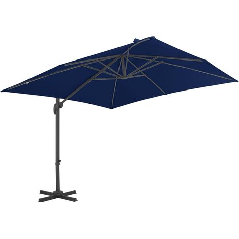vidaXL Ombrellone a Sbalzo con Palo in Alluminio 3x3 m Azzurro