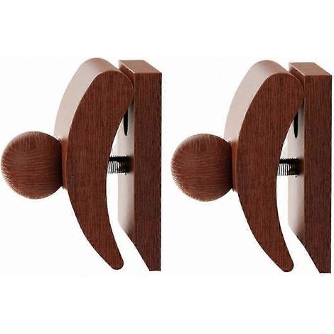 Pinceaux Muraux en Bois, Fixations pour Tapisserie, Crochets de Suspension pour Couvertures, Supports de Présentation pour Carpets et Tapis, Lot de 2 (1/5)