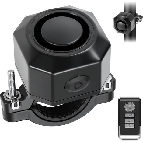 Alarme de Vélo Antivol Moto à Détection de Vibrations, avec Télécommande sans Fil 110 DB, Capteur Vibrations USB-C Wiederaufladbar E-Scooter Alarmanlage, pour Vélo Electrique, Moto, Scooter (1/5)