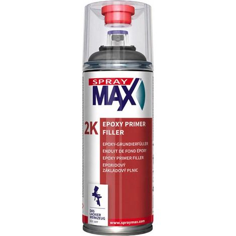 Apprêt - SprayMax 2K 400 ml - Noir mat - Primaire d'accroche époxy 2K - Adhérence maximale et anticorrosion