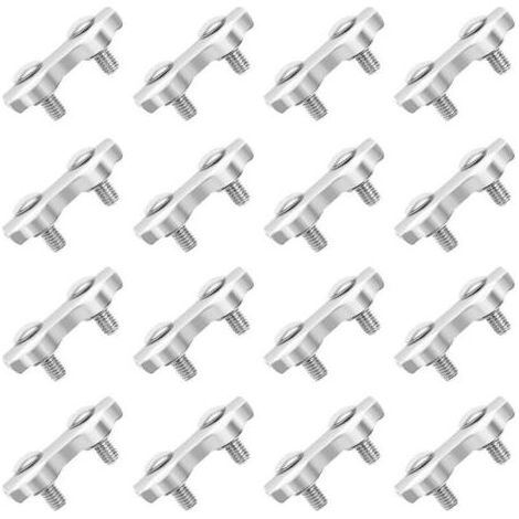 M2 Pince de Câble 18 Pcs Double Serre Câbles Inox en Acier Inoxydable pour Filin Cable Inox pour 2MM Pince à Câble en Acier Inoxydable (1/4)