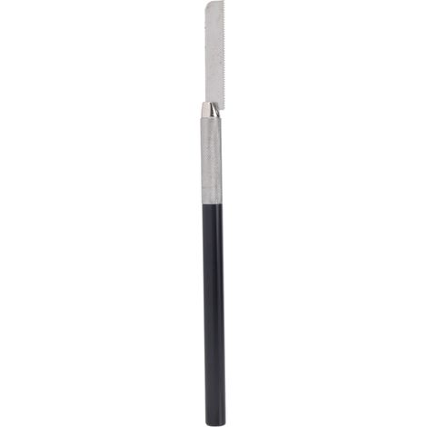Mini scie à main en acier avec poignée ergonomique et 2 lames, idéale pour le bricolage, le modélisme et le travail du bois. (1/5)
