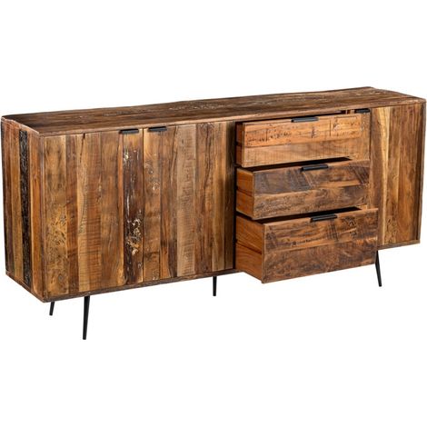 Buffet industriel en bois recyclé MELISSA 193cm - 193x45x90 cm - Kayu Meuble (1/5)