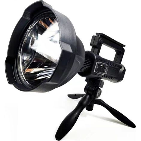 Lampe de Poche Patrol, Projecteur LED Longue Portée Focalisant avec Trépied à l'extérieur. (1/3)