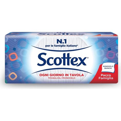 Scottex Tovaglioli Monovelo, Formato Famiglia, Con Carta Certificata FSC, Confezione da 200 Tovaglioli