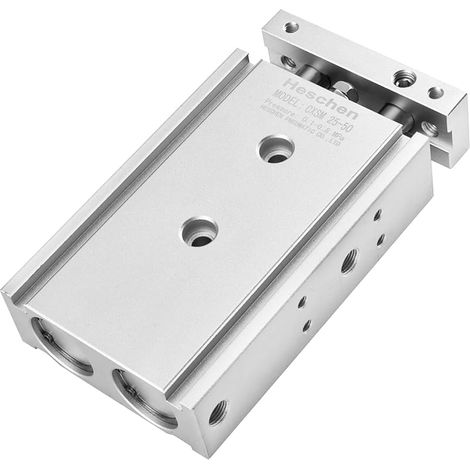Double Aluminium Air Cylindre Cxsm 25–50 Guide Rod Plaque Double Rod guidée pneumatique Slide Roulement rembourré 25 mm alésage 50 mm Stroke Double Action (1/5)