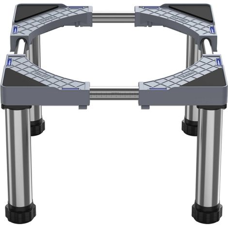 Socle de réfrigérateur, hauteur réglable de 28 à 31 cm, convient aux lave-vaisselle, congélateurs, armoires et appareils fixes, gris (plage de longueur réglable : 45 à 67 cm). (1/5)