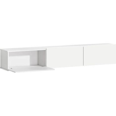 Mobile TV sospeso da parete 180 cm bianco con 3 scomparti, pannello truciolare (1/5)
