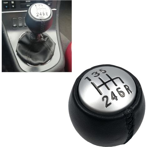 Pommeau de levier vitesse 6 vitesses – Cuir PU – Compatible Alfa Romeo GT, 147, 166 3.2 V6 – Style auto (1/2)