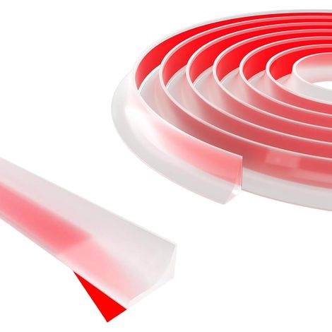 2M Seuil de Douche Barrage d'eau Silicone, Barriere de Douche Anti Débordement, Seuil Anti Débordement Douch, Autocollante, transparent, pour Cuisine, Salle de Bains et Evier (1/5)