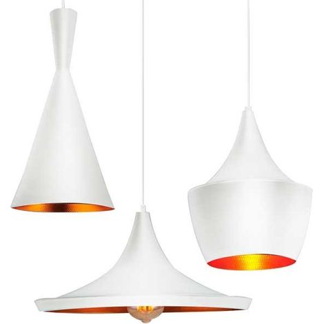 Barcelona Led – Lot de suspensions scandinaves – 3 lampes design minimalistes – Aluminium noir mat et doré – E27 40W – Idéal pour salons et espaces commerciaux