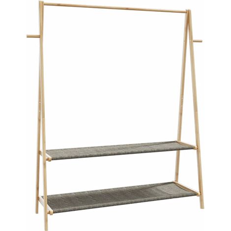 Kleiderständer mit Ablagen 132x45,5x150,5 cm Bambus