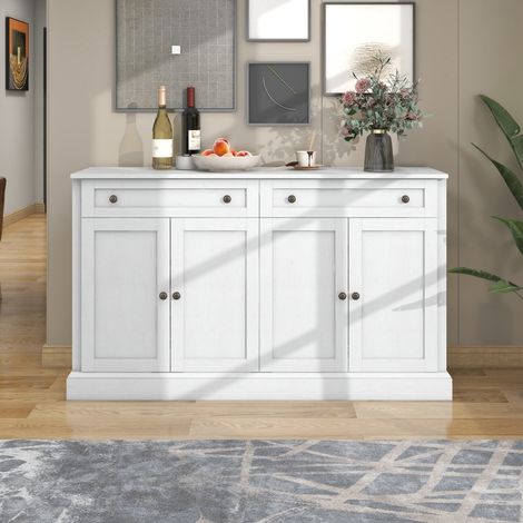 Mueble aparador con 4 puertas y 2 cajones blanco OKMYHOME (1/5)