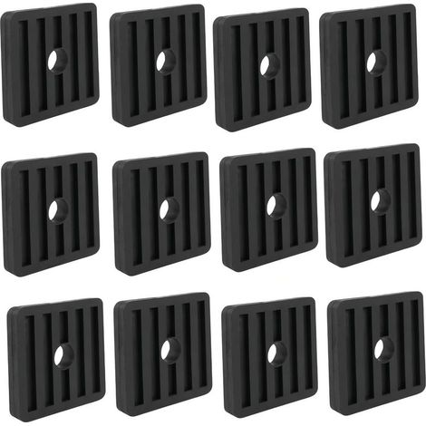 Coussinets anti-vibrations pour climatisation, isolateurs de vibrations en caoutchouc, amortisseurs de vibrations carrés en caoutchouc (12 pièces) (1/5)