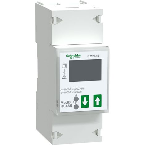 PowerLogic iEM2455 Energiezähler, 100 A 1P+N, mit LCD-Display und Modbus RTU (1/3)