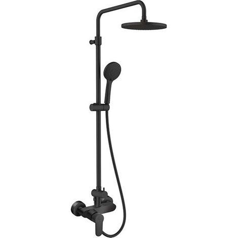 Novaservis Ferro Nostris - Duschset mit Armatur, Durchmesser 23 cm, 3 Strahlarten, schwarz NP99-BNS7UBL (1/2)
