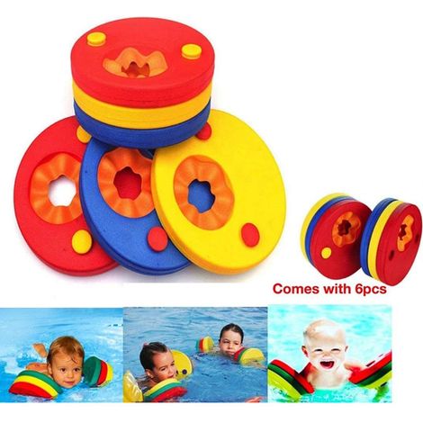 Swimming Armbands for Children, 6PCS Baby Armbands, Dolphin Armbands, Made of Foam, Pool Floating Discs (1/5)