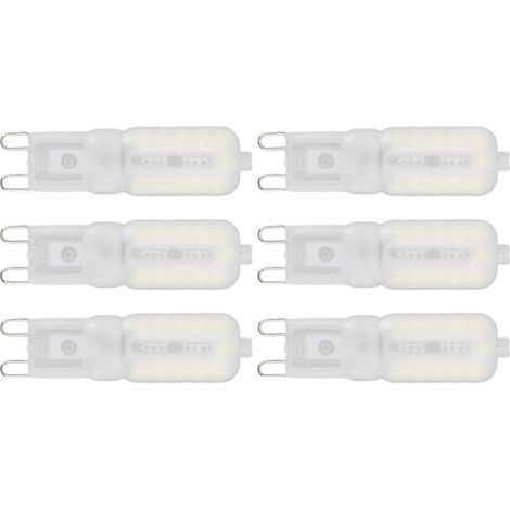 Lampadina G9 dimmerabile, protezione per gli occhi, risparmio energetico, 5W, 22 LED, lampadine piccole per plafoniere da ufficio, 6 pezzi, bianca, 220V (1/5)