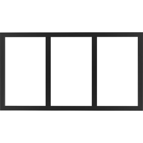 Vente-Unique – Imposte atelier en aluminium thermolaqué – Longueur 73 cm – Hauteur 40 cm – Verre trempé 4 mm – Noir – Pour intérieur esthétique