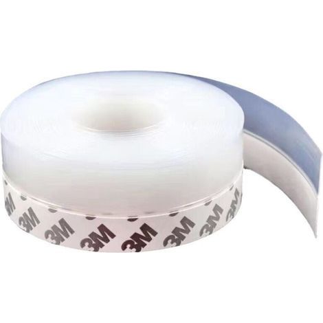 Ruban d’étanchéité pour bas de porte en silicone auto-adhésif, transparent, 10 m – étanche à l’air, anti-dépoussiérage et isolation thermique pour portes intérieures et extérieures (1/5)