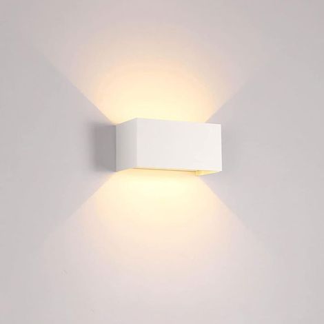 Applique Murale Rectangulaire Moderne Et Simple en Trois Dimensions, Design Lumineux à Double TêTe, éTanche Ip65 pour L'ExtéRieur,24W,White (1/5)