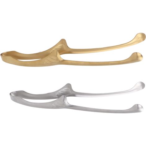 Set aus 2 Grillzangen aus Edelstahl 430 mit langen Griffen, zum Grillen. (1/4)