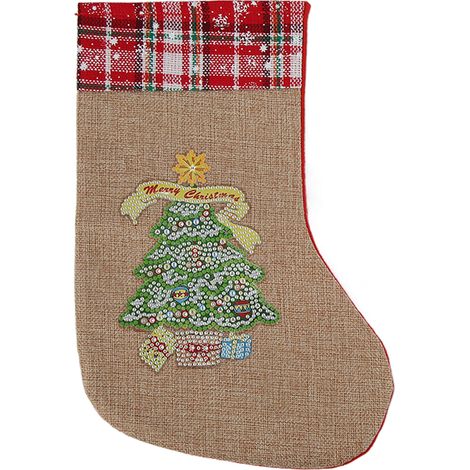 Chaussettes de Noël Colorées en Flanelle de Lin pour Décorations Festives (1/5)