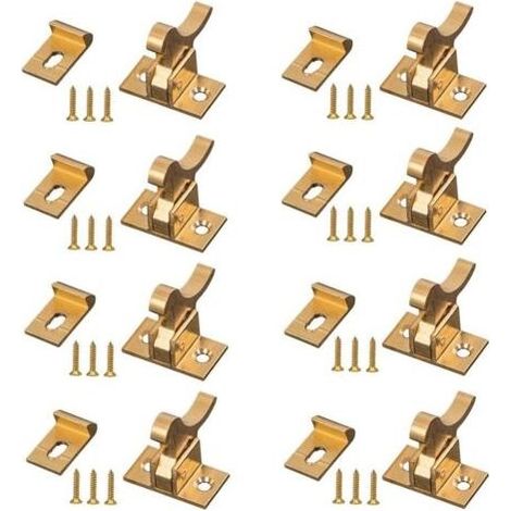 Lot de 8 loquets coudés robustes en laiton – Loquets d'armoire pour portes et fenêtres de maison/bureau/armoire (1/5)