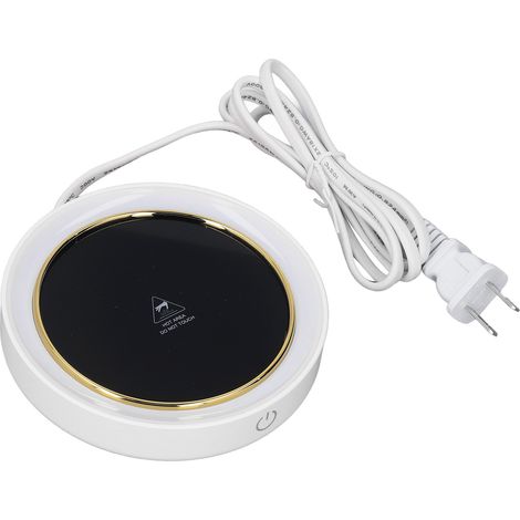 Chauffe-tasses électrique à température constante, 2 modes, éclairage LED, idéal pour le bureau, le café ou la maison (prise US, 110-120 V CA, blanc). (1/5)